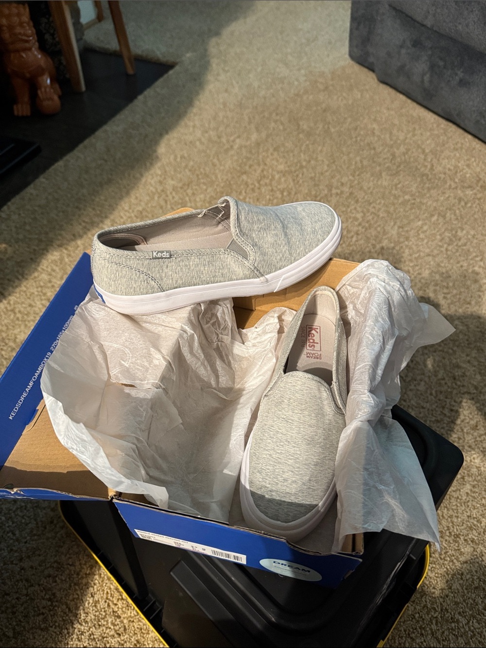 Keds Gray Slip-On Canvas Sneakers